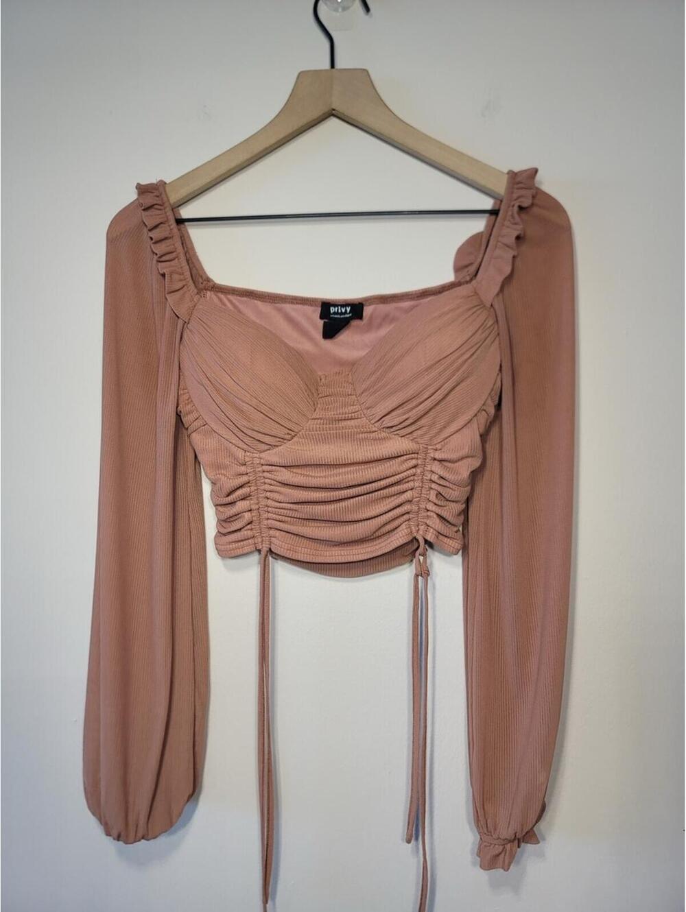 Privy Ruched Rose Sweetheart Crop Coquette Fairy M Festival